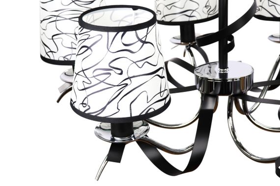 Люстра підвісна на 6 лампочок 25349 Чорний 50-90х65х65 см. | Зображення 5