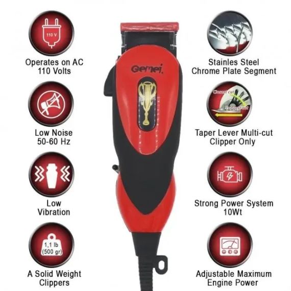 Машинка для стрижки тварин Gemei GM 1023 + 4 насадки | Зображення 4