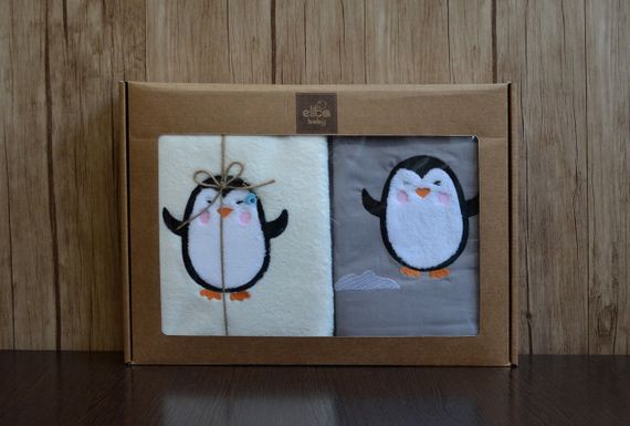 Детское постельное белье с плюшевым пледом Elita Baby в кроватку Penguen Gri | Зображення 1