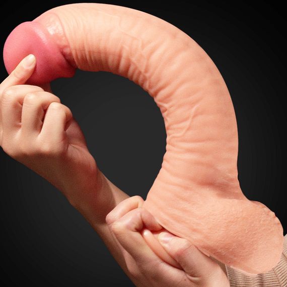 Фалоімітатор - Dual-Layered Silicone Cock 12" Flesh Sex Aura | Зображення 4
