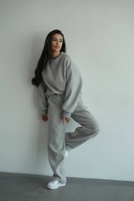 Костюм шерсть рібана 44 сірий 828
