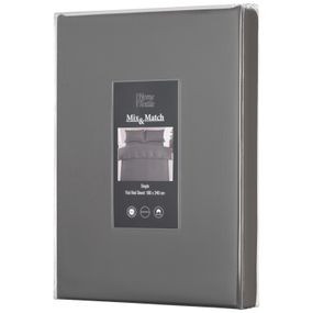 Простирадло Ardesto Mix&Match Premium, 180х240см, 100% бавовна, сатин, сірий (ART1824FSY)