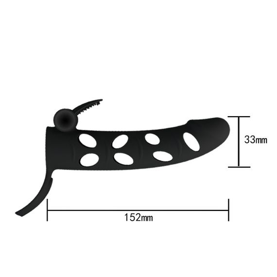 Насадка на член - Pretty Love Penis Sleeve With Ball Strap 5.98" Black Sex Aura | Зображення 4