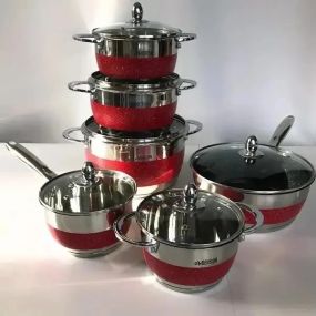 Набор посуды Benson из нержавеющей стали 12 предметов (BN-294)