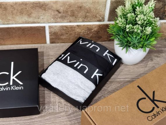 Подарунковий набір чоловічої білизни CK в коробці на 2 шт (7 кольорів на вибір) | Зображення 1