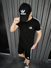 Літній чоловічий комплект Adidas футболка + шорти