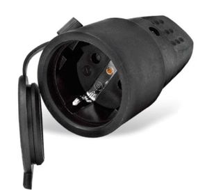 Розетка каучуковая с защитной кришкой з/к переносная RUBBER IP44 Ny95000074