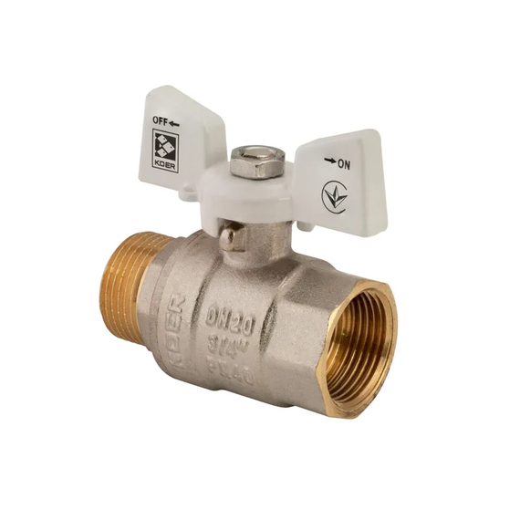 Кран шаровой KOER 3/4" ГШМ (KR.218.W) белый (KR0183)