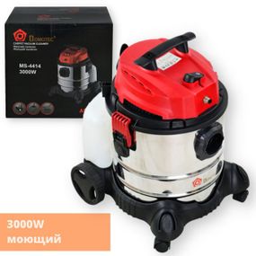 Пылесос промышленный, моющий Domotec MS 4414, строительный 3000W, объем бака 20 л