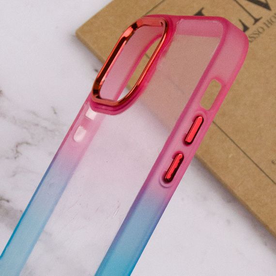 Чохол TPU+PC Fresh sip series для Apple iPhone 12 Pro / 12 (6.1") Бірюзовий / Рожевий | Зображення 3