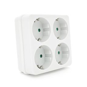 Розетка 4-х місна із заземленням SQ-RB-01/04A, 4x16A 250V~Max, 3500W, White, Q100