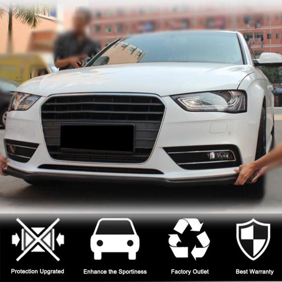 Накладка на передній бампер Lip (для Base 2011-2015, Карбон) для Ауди A4 B8 рр | Зображення 1