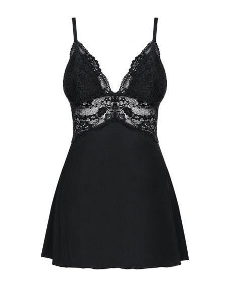 Сорочка з трусиками Obsessive 810-BAB-1 babydoll Чорний L/XL | Зображення 8