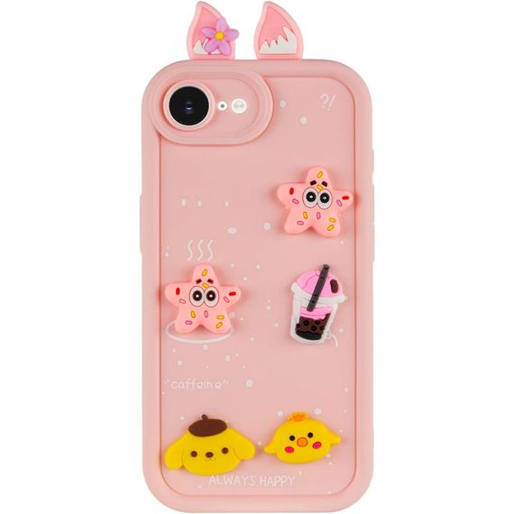 Чехол TPU Toys Case with Ears для Apple iPhone 16e (6.1") Light Pink | Зображення 1
