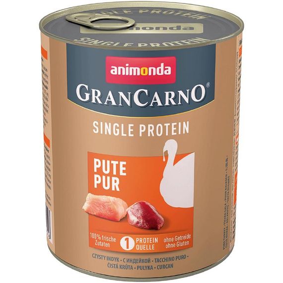 Вологий корм для дорослих собак Animonda GranCarno Single Protein індичка 800 г (4017721824316)