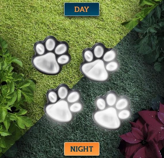 Светильник Solar Paw Print Lights на солнечной батарее 4 шт | Зображення 5