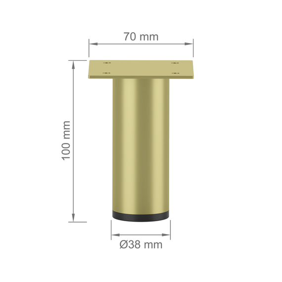 Ножка из металла (1402) H=100mm Золото | Зображення 2