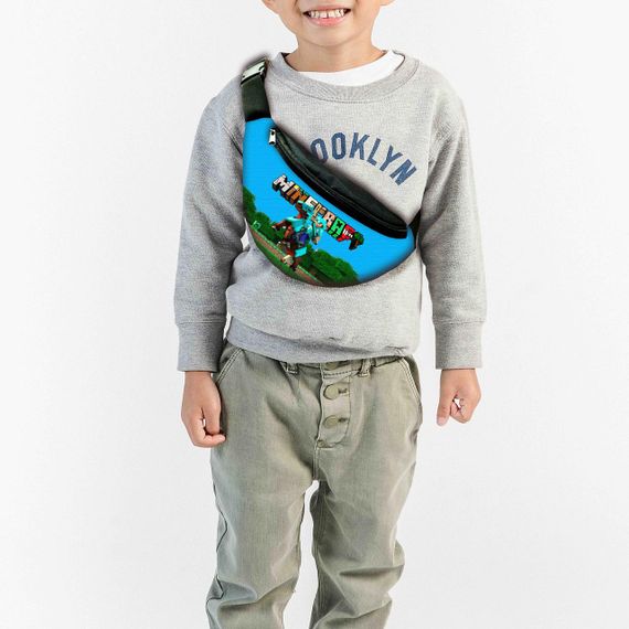 Сумка-бананка дитяча майнкрафт "Minecraft" з принтом ,32х15см,сумка для хлопчика через плече (00137)