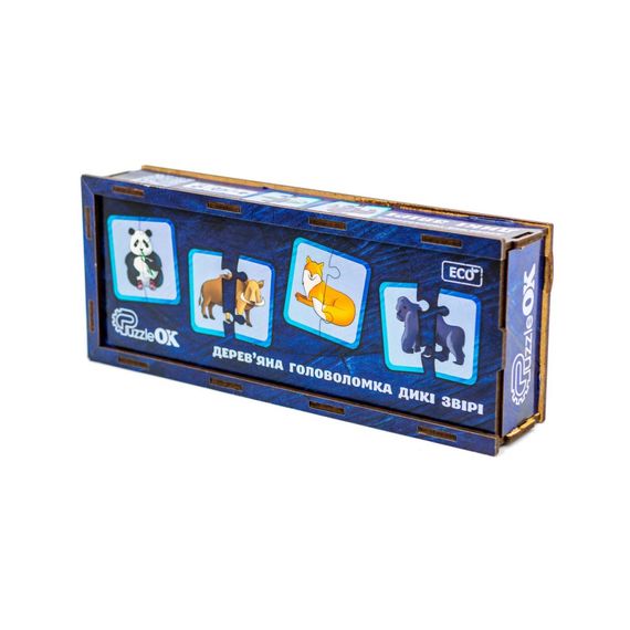 Деревянная головоломка "Дикие животные" Puz-44657, 40 элементов