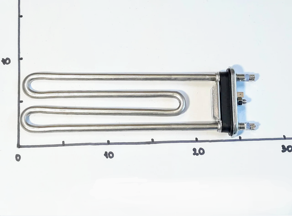 Тэн 1950W L-231 для стиральной машины Whirlpool с отверстием под термодатчик (Kawai Китай) | Зображення 1