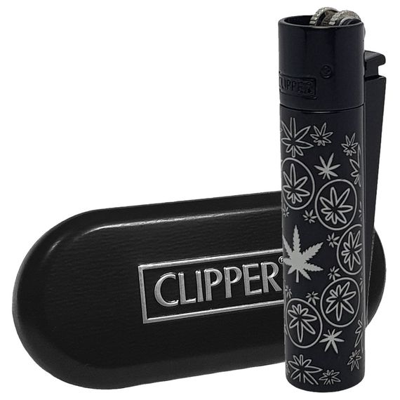Газова Металева Запальничка Кліппер Clipper "Leaves Black"