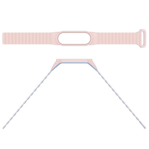 Ремінець Dual-color Magnetic для Xiaomi Mi Band 7/6/5/4/3 Light Pink / Lilac Blue | Зображення 3