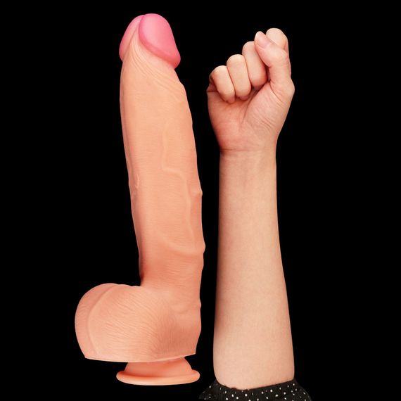 Фалоімітатор - Dual-Layered Silicone Cock 12" Flesh Sex Aura | Зображення 1