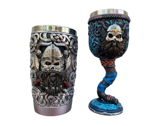 Подарунковий набір Стакан і Келих 3D Вікінг Молот Тора