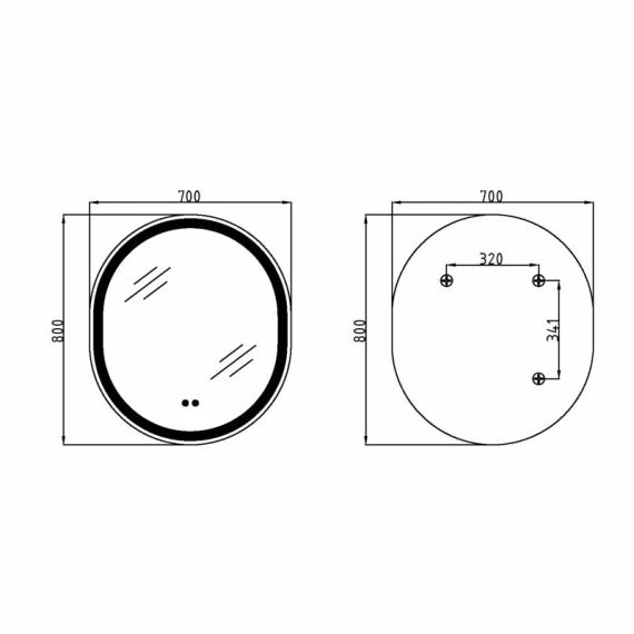 Дзеркало Qtap Gemini 800х700 з LED-підсвічуванням Touch, з антизапотіванням, з димером, рег. темп. кольору (3000-6500K) | Зображення 1