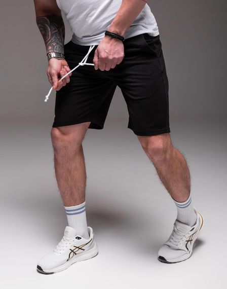 Мужские классические шорты трикотажные с карманами RA2246  цвет черный, размер М | Зображення 1