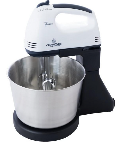 Миксер ручной с 2 л чашей 7 режимов Crownberg CB-7321 | Зображення 1