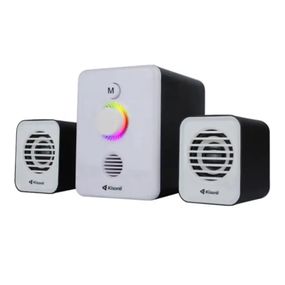 Колонки Kisonli U-3000BT, 5W+2x3W, USB/TF/BT/FM/AUX, с сабвуфером, DC: 5V, White, BOX, Q40