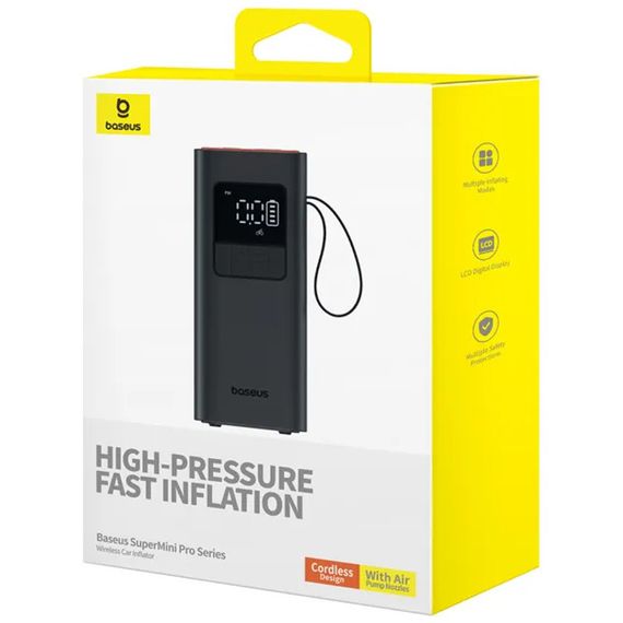 Автомобільний насос Baseus SuperMini Pro Series Wireless Car Inflator (C11159300111-00) Cluster Black | Зображення 5