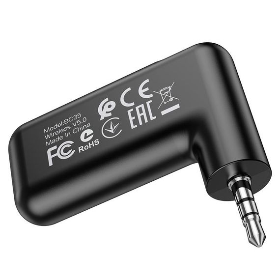 Bluetooth аудіо ресивер Borofone BC35 (AUX 3.5mm) Чорний | Зображення 3