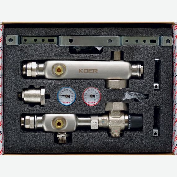 Смешивающий узел Koer KR.S1023 (с термостатическим смесит. Клапаном) 1 "НР SUS304 (KR2957) | Зображення 2