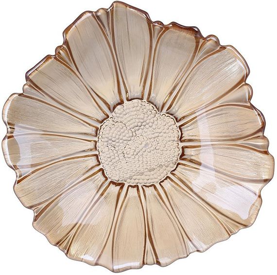 Блюдо скляне "Flower" Ø36х7см, скло кольору амбер