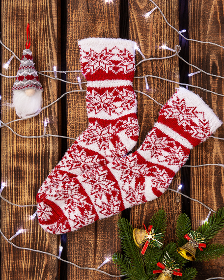 Носки новогодние белый