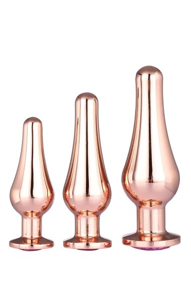 DT21875 Набор анальных пробок конической формы Dream Toys GLEAMING LOVE PLEASURE SET ROSE GOLD Sex Aura