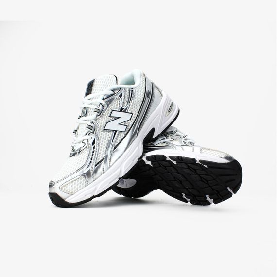 Кросівки весна літо New Balance сітка білий/сріблястий/чорний | Зображення 5