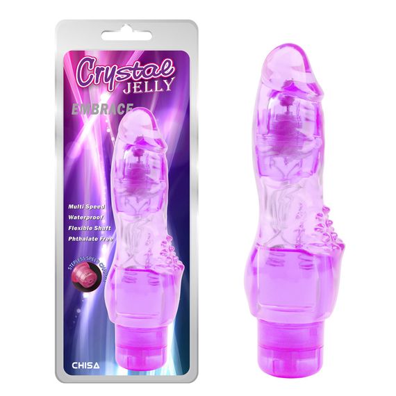 Вибратор Chisa Crystal Jelly Embrace с рельефом в области клитора для дополнительной стимуляции Sex Aura | Зображення 1