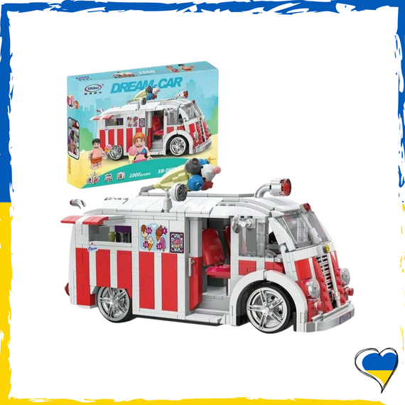 Конструктор детский для девочек «Фургон с мороженым» 1000 деталей