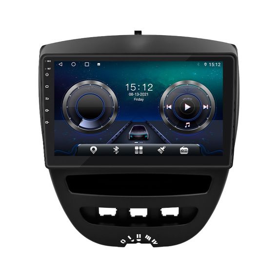 Штатная магнитола Lesko для Peugeot 107 I 2005-2009 экран 10" 4/32Gb/ 4G/ Wi-Fi/ CarPlay Premium GPS Пежо