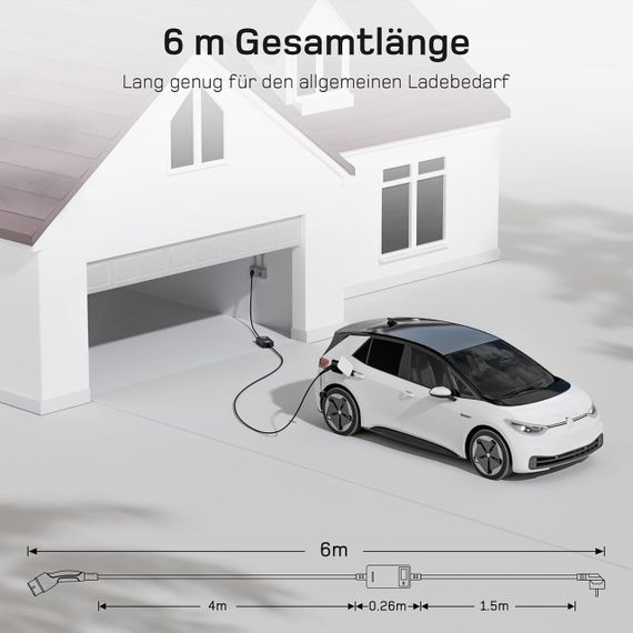 Зарядка для электромобиля Type 2 3,68 кВт, 6-16A, 6м, зарядная станция портативная, зарядное устройство Тип 2 | Зображення 4