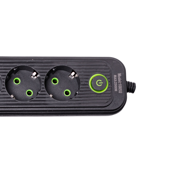 Мережевий фільтр 2.8 м подовжувач на 4 розетки з 3 USB 1 Type-C та кнопкою відключення HP-5-13MF | Зображення 5