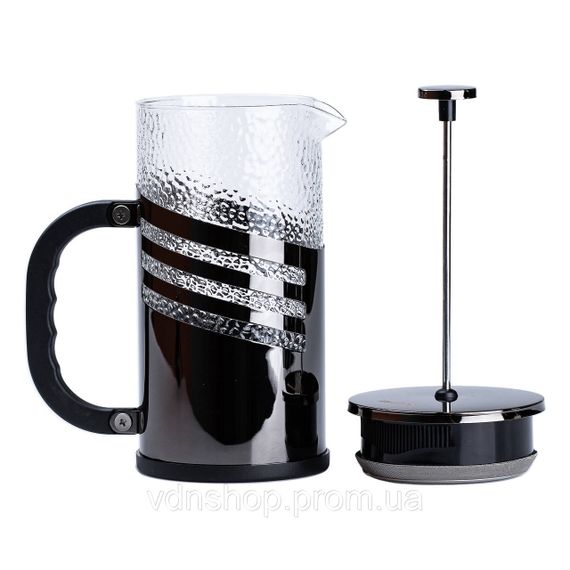 Чайник для заварки з френч пресом і фільтром 1 л чорний HP33537B | Зображення 3