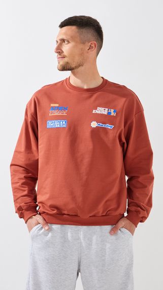 Світшот з принтом чоловічий LAWA P-MB02371 L Теракотовий shop (2000999547560)