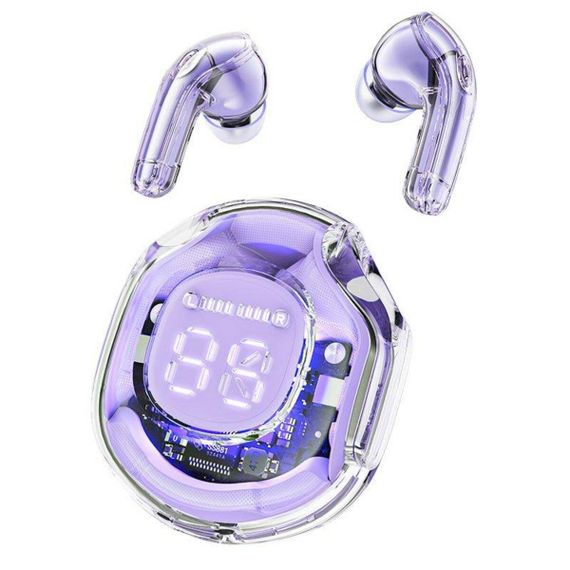 Навушники бездротові Bluetooth ACEFAST T8 Crystal color (2) bluetooth earbuds Alfalfa Purple | Зображення 1
