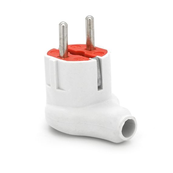 Вилка із заземленням кутова YT-531, 16A, White | Зображення 1