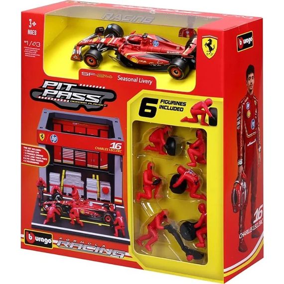 Ігровий набір Формула-1 "Pit Pass Ferrari SF-24" Bburago 18-36862 (#16) | Зображення 3