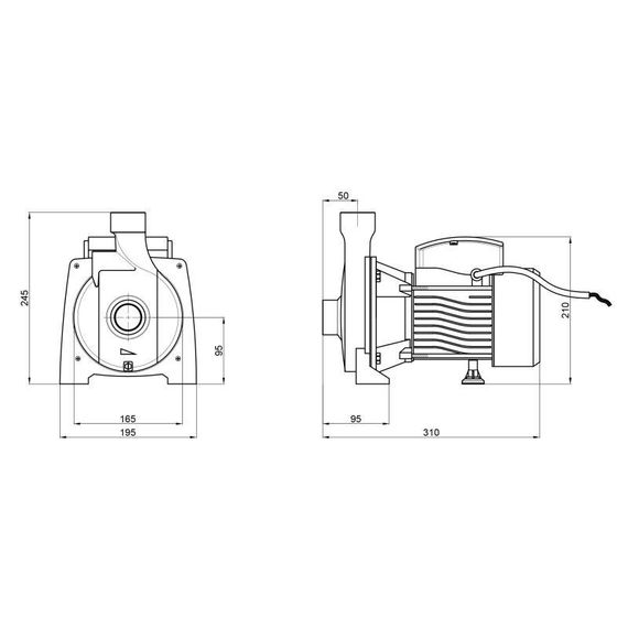 Насос поверхневий відцентровий Thermo Alliance CPm145/1 0,55 кВт | Зображення 1
